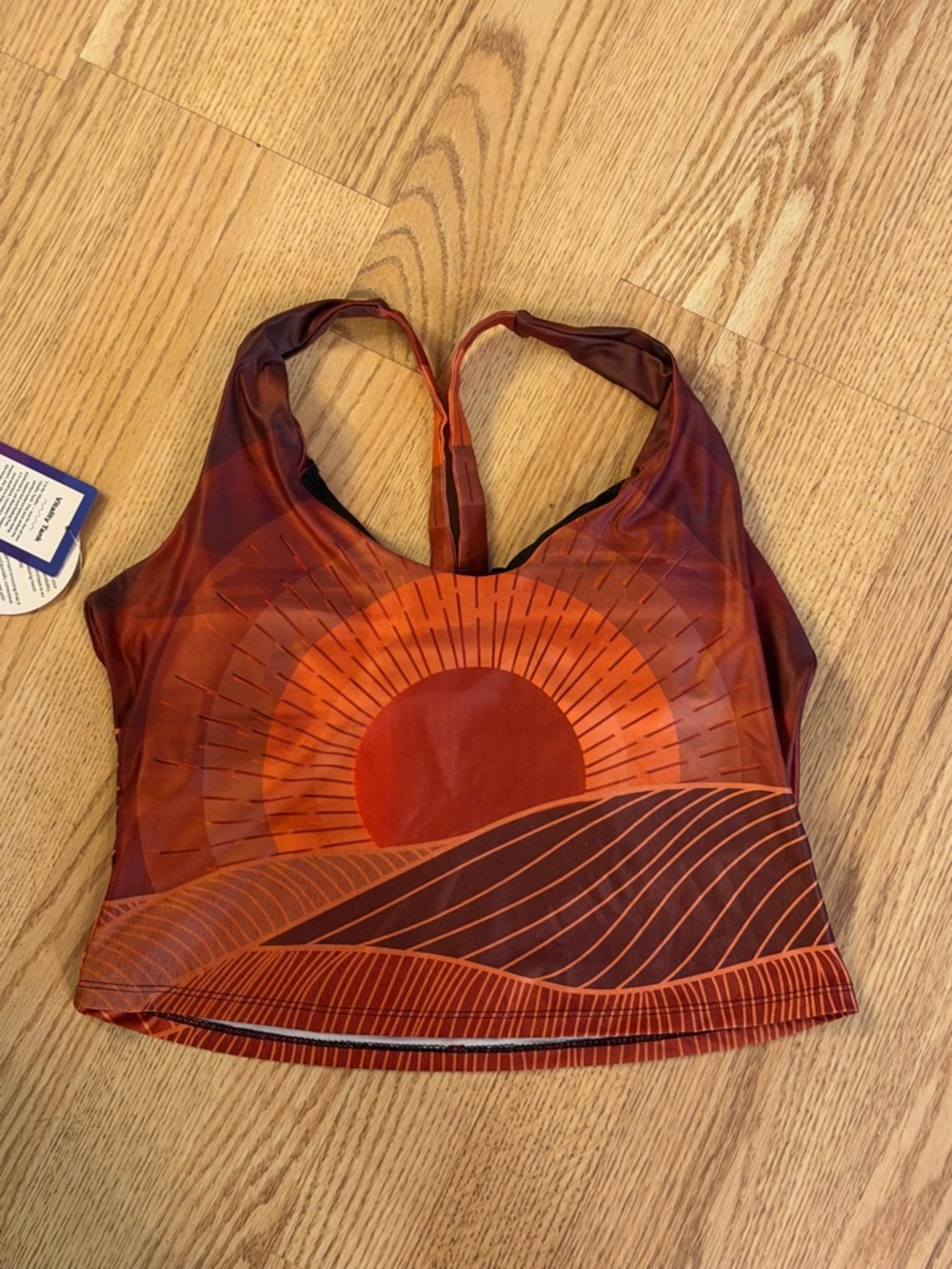 2 Yoga Democracy Tank Tops with Built in Bras; 1 cropped, 1 long both L NWT